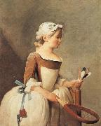 jean-Baptiste-Simeon Chardin Young Girl with a Shuttlecock Germany oil painting artist